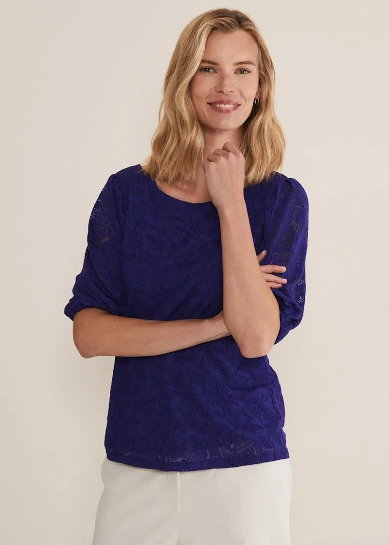 Jaeda Leaf Burnout Top