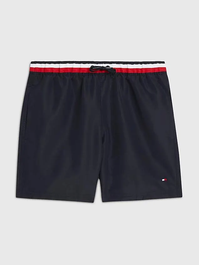 Global Stripe Mid Length Swim Shorts