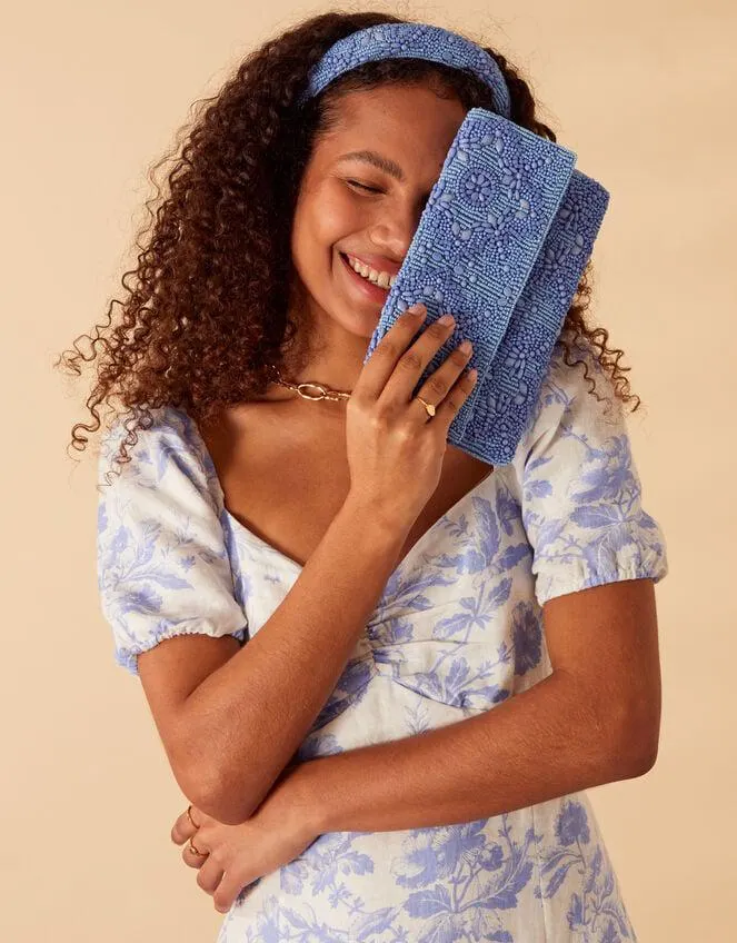 Beaded Fold Over Clutch