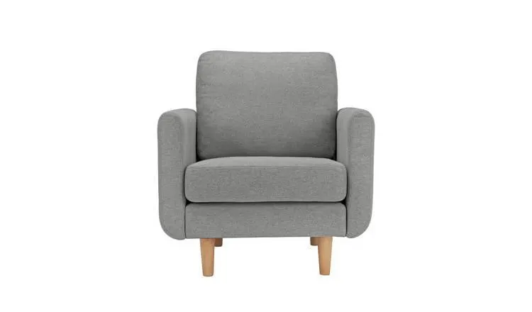 Habitat Remi Fabric Armchair in a Box - Light Grey