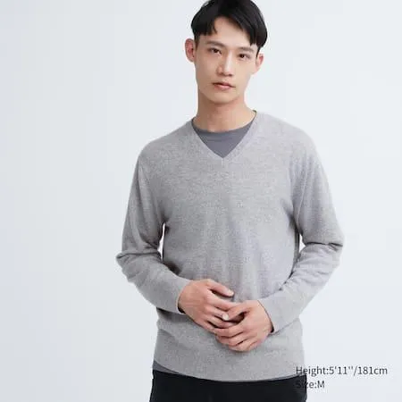100% Cashmere V Neck Jumper