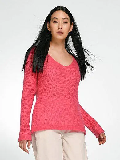 V-neck jumper in mohair mix