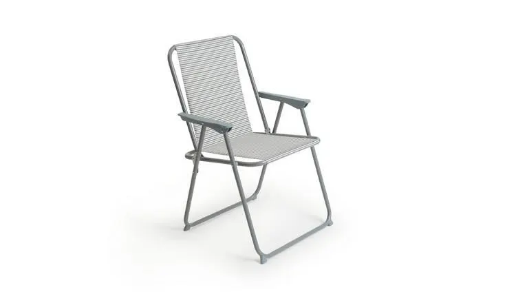 Habitat Folding Metal Garden Chair - Grey