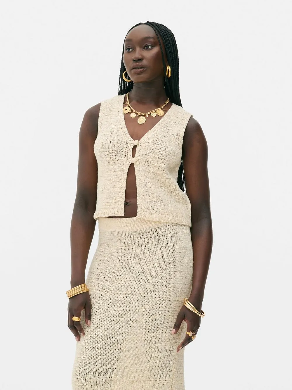 Rita Ora Knitted Waistcoat