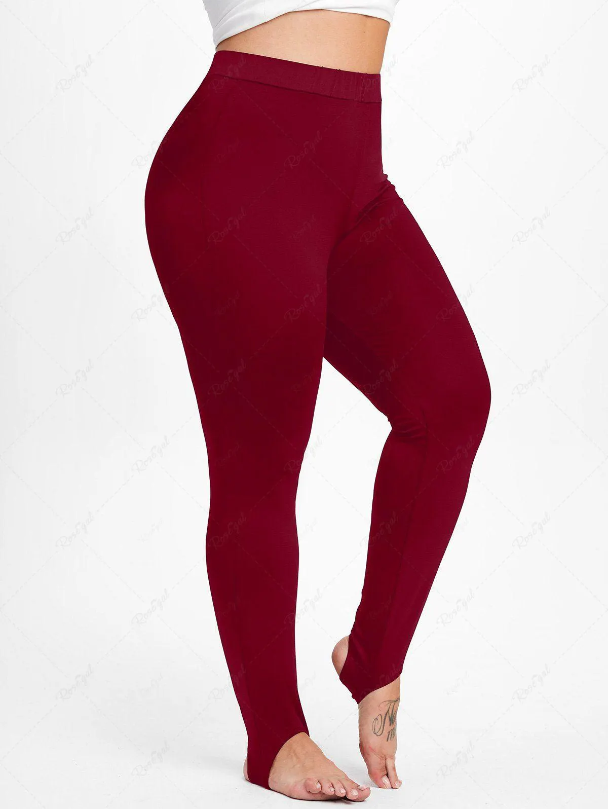 Plus Size Solid Skinny Stirrup Leggings - L | Us 12