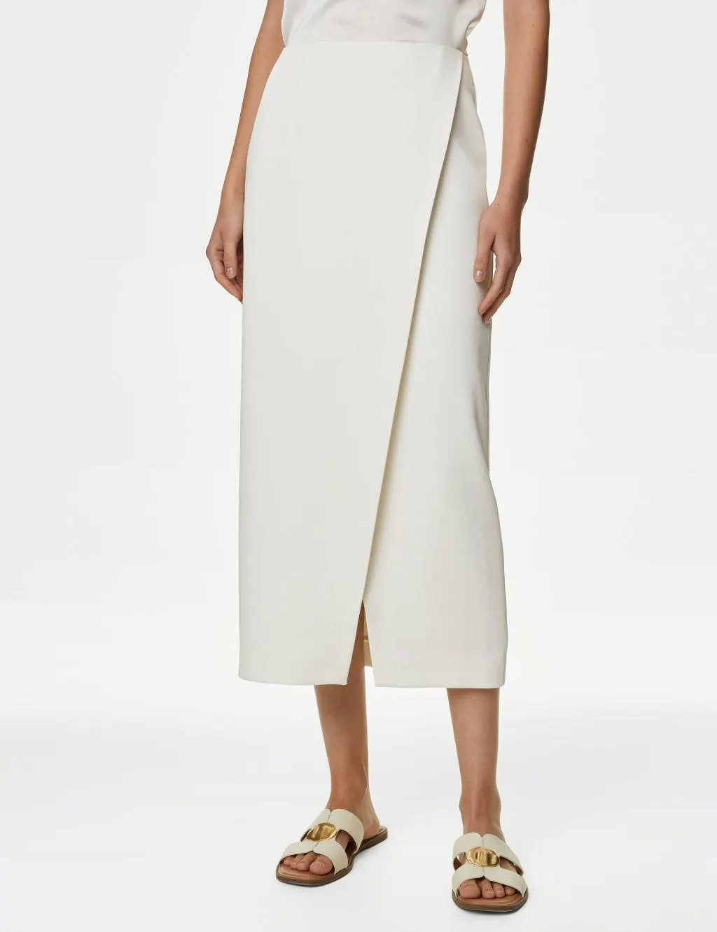 Satin Midaxi Wrap Skirt