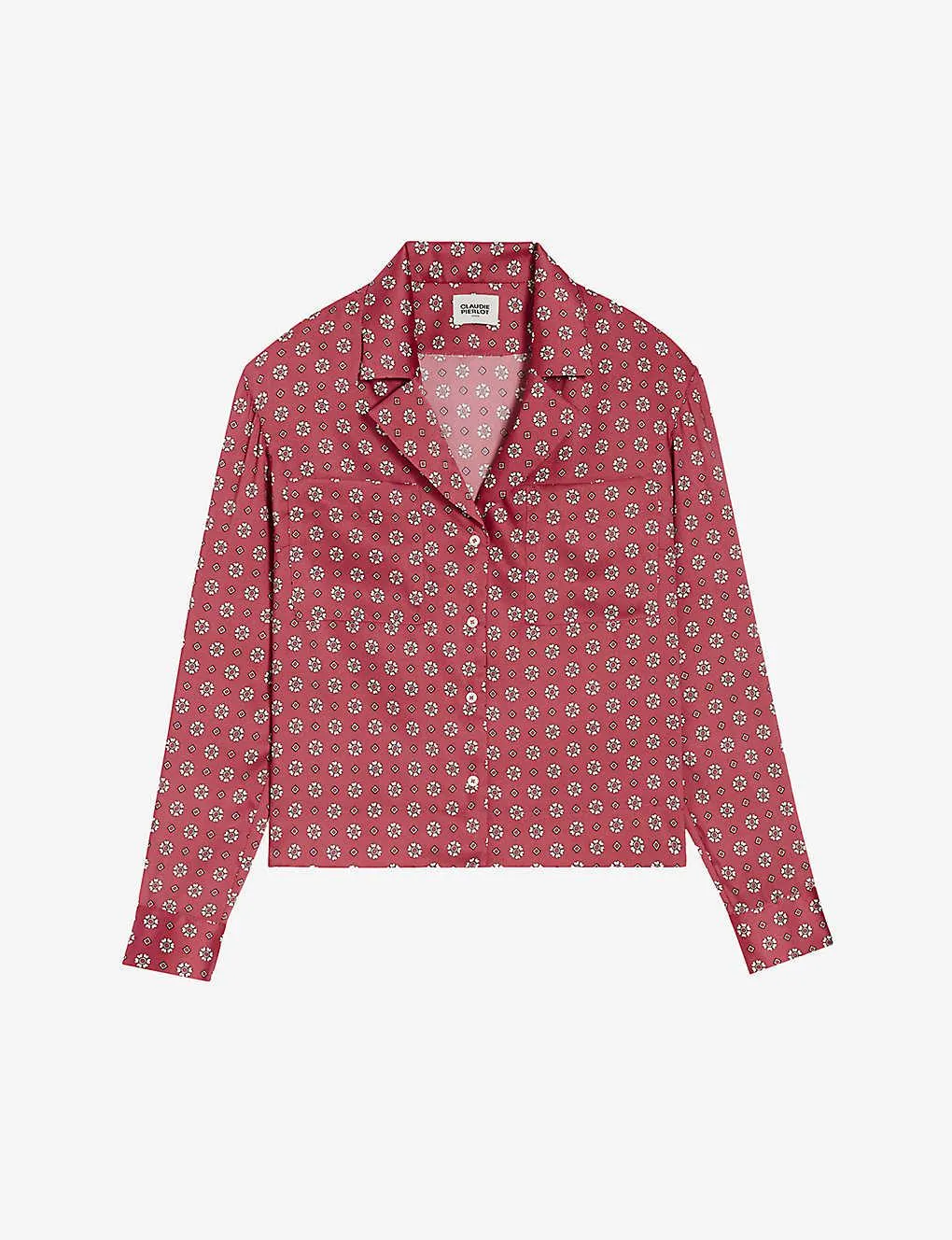 Marguerite graphic-print long-sleeve woven blouse