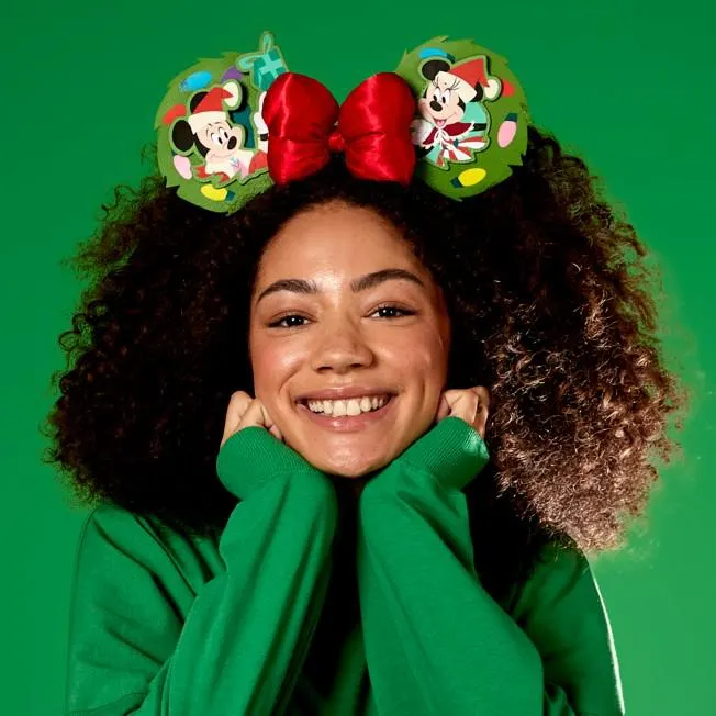 Loungefly Mickey and Minnie Christmas Ears Headband For Adults
