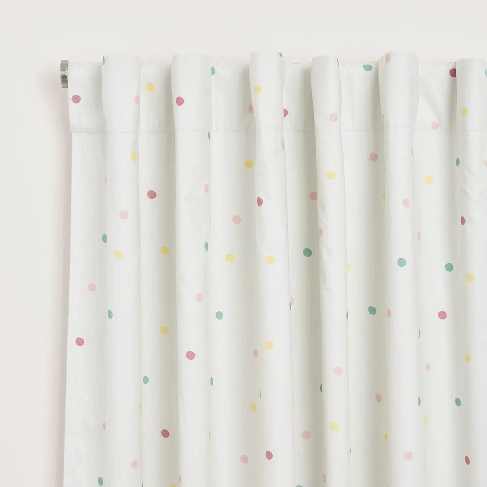 Children’s Easy-Care Blackout Curtains - Pastel Spot, W135 x L137 (cm)