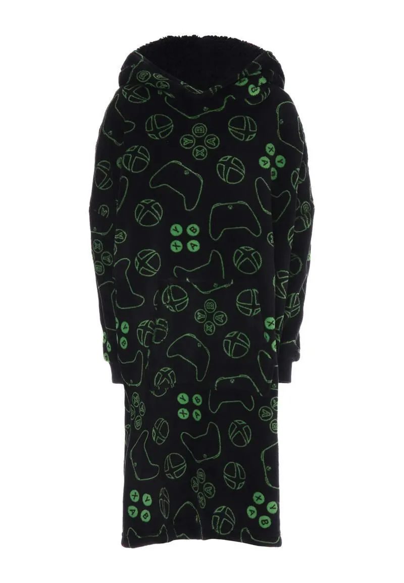 Older Boy Black Gaming Hooded Blanket