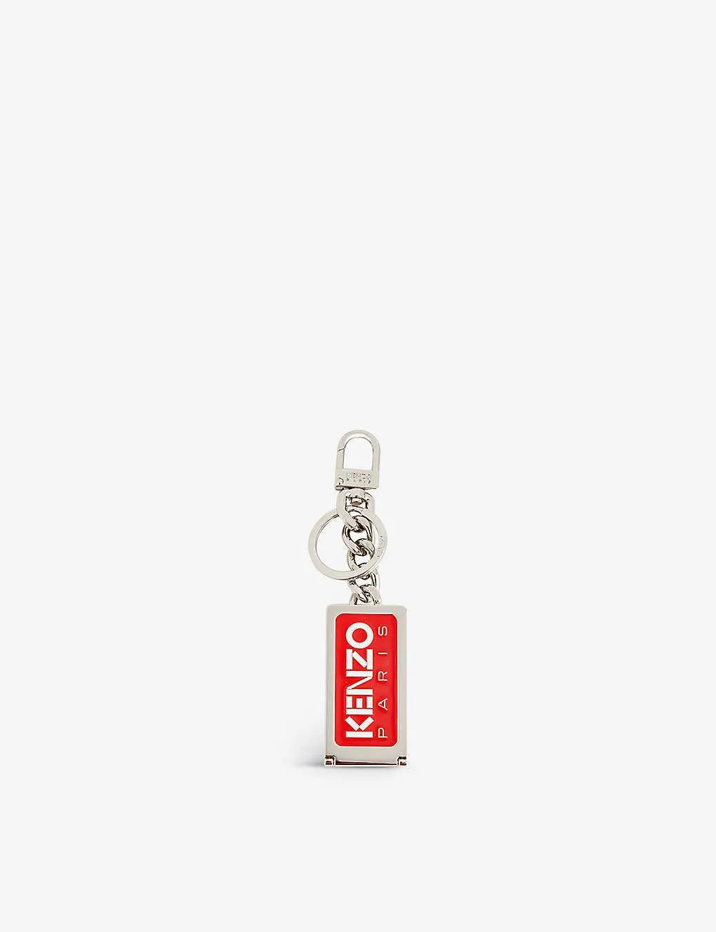 Logo-print metal keyring