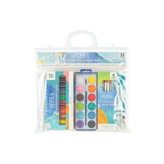 1893 31 Piece Watercolour Set Assorted