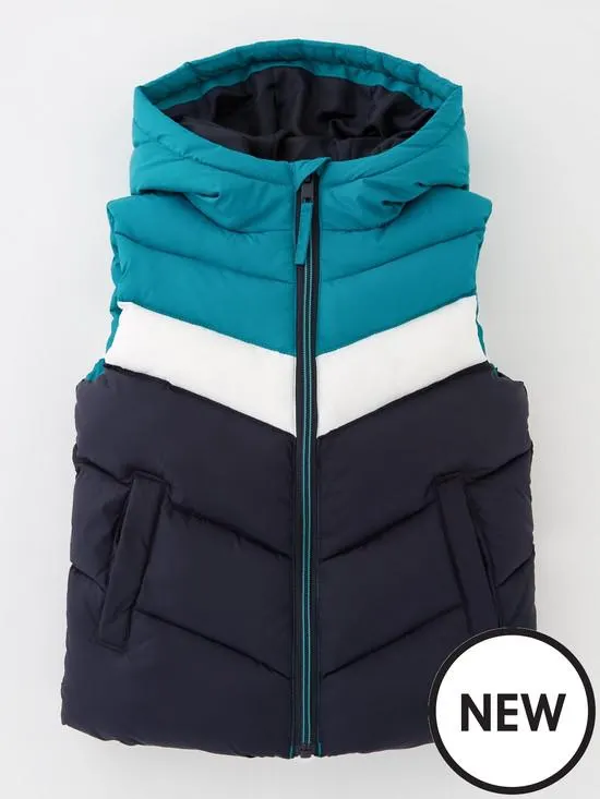 Mini V by Very Boys Colour Block Padded Gilet - Multi