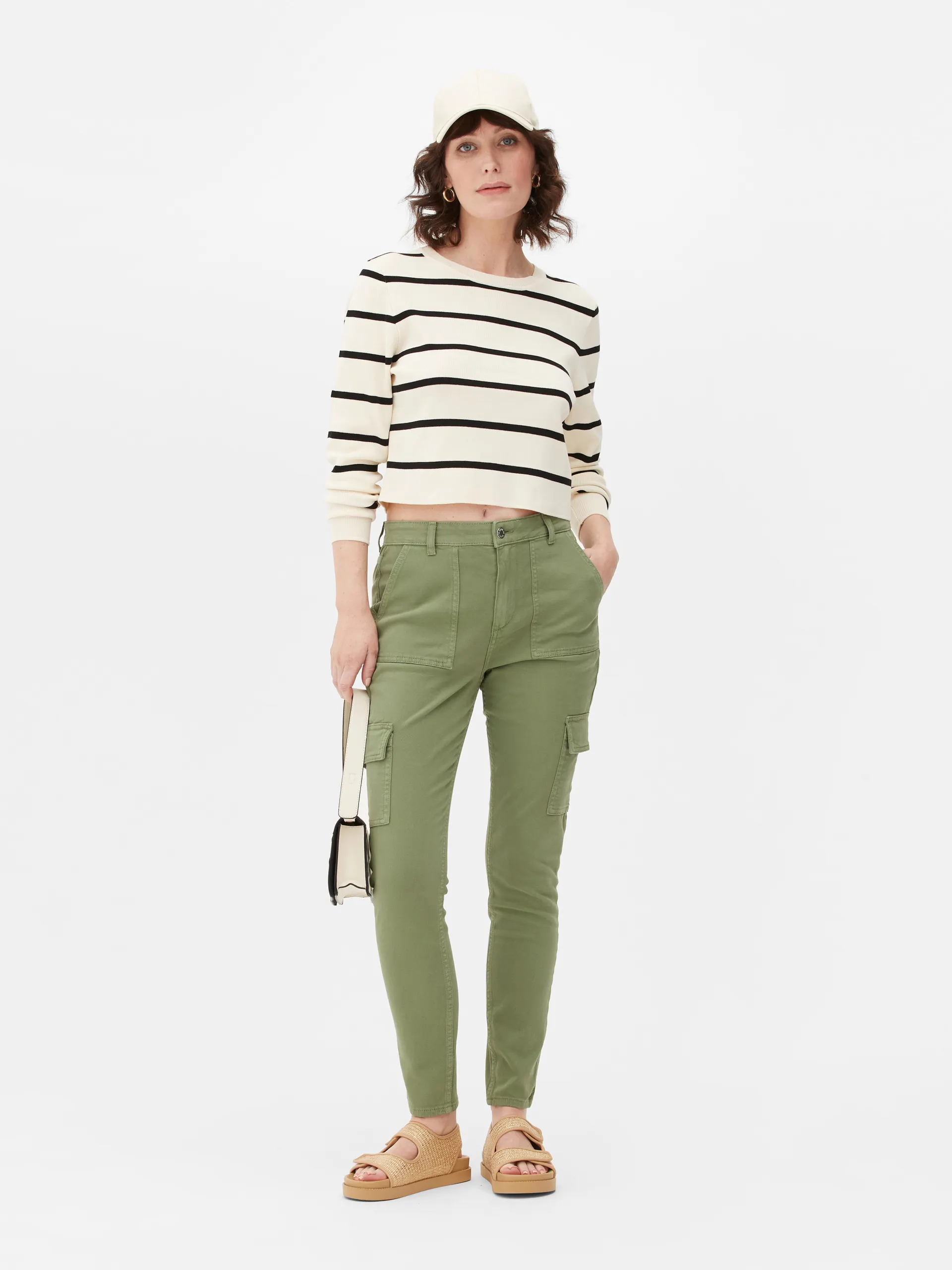 High Waist Cargo Skinny Jeans