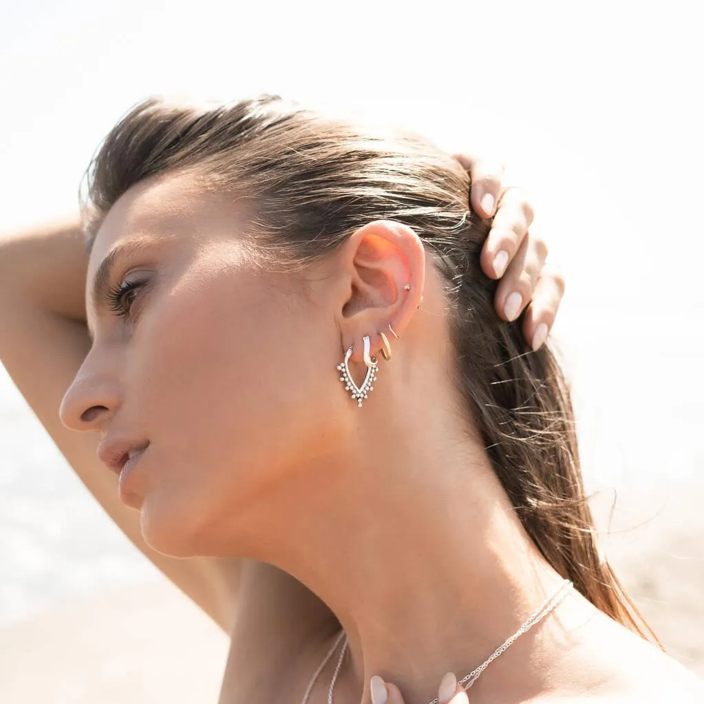 Sterling Silver Detailed Earring