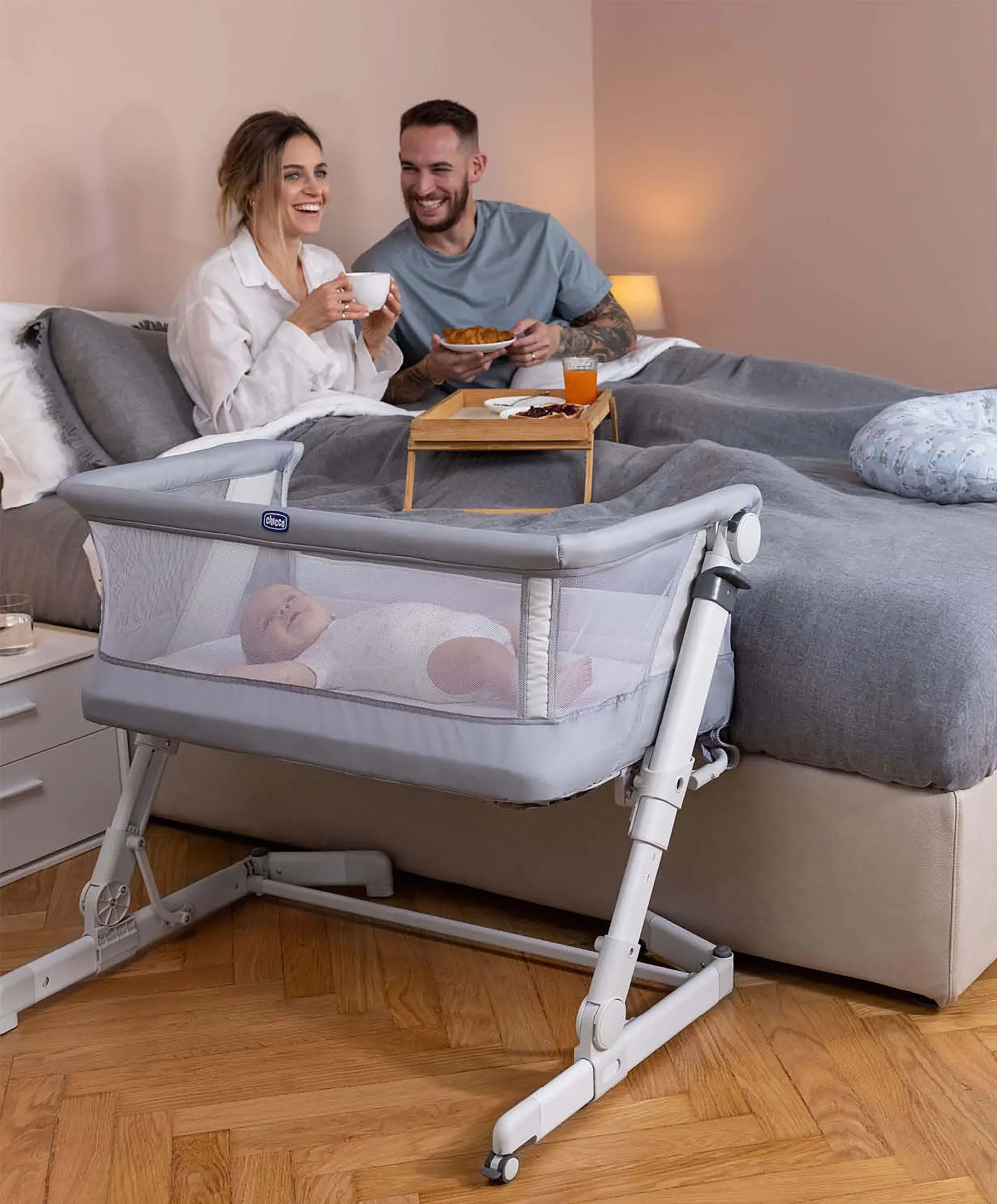 Chicco Next 2 Me Pop Up Side-Sleeping and Travel Crib - Grey Mist