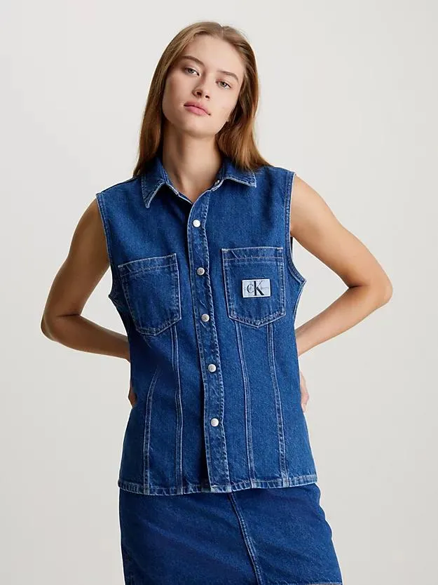 Sleeveless Denim Shirt