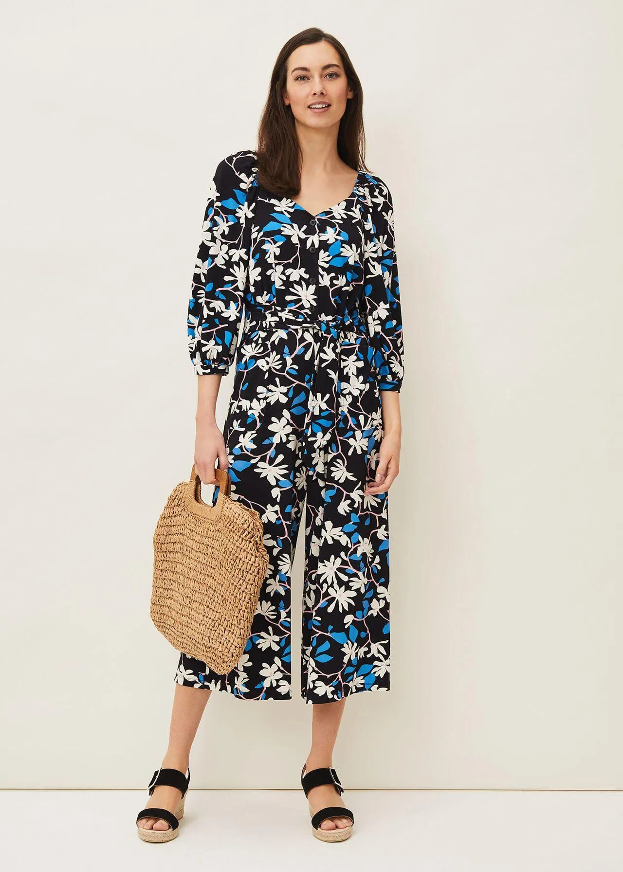 Magnolia Floral Jersey Jumpsuit