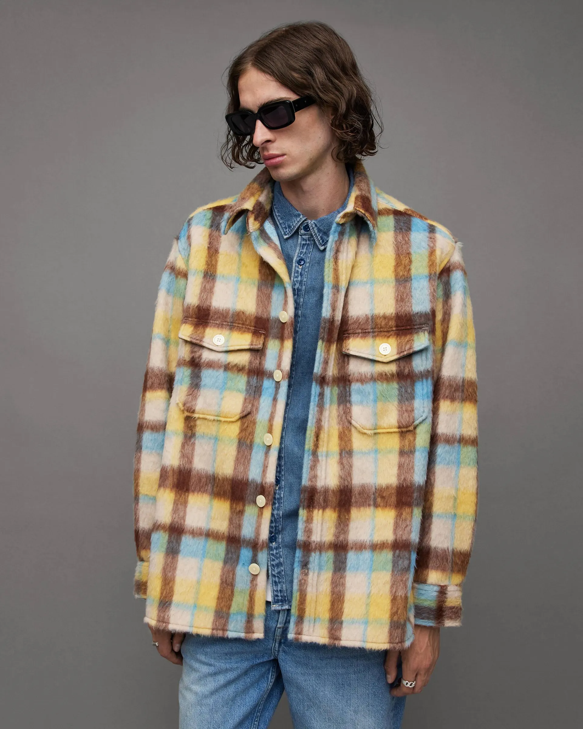 Strabler Brushed Checked Oversized Shirt