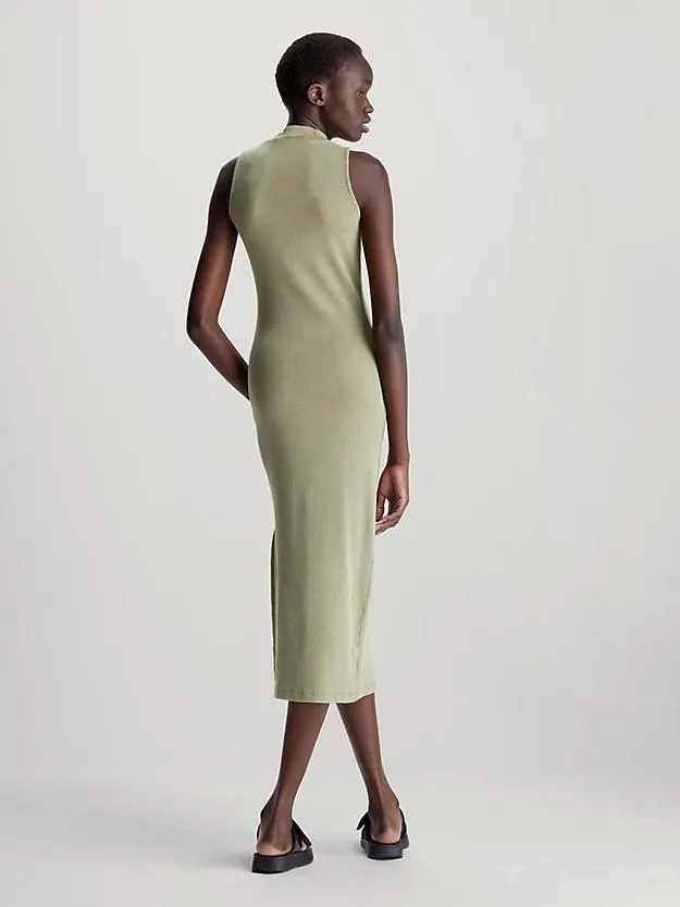 Slim Ribbed Cotton Maxi Dress