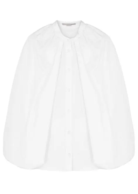 Cape-effect cotton-poplin shirt