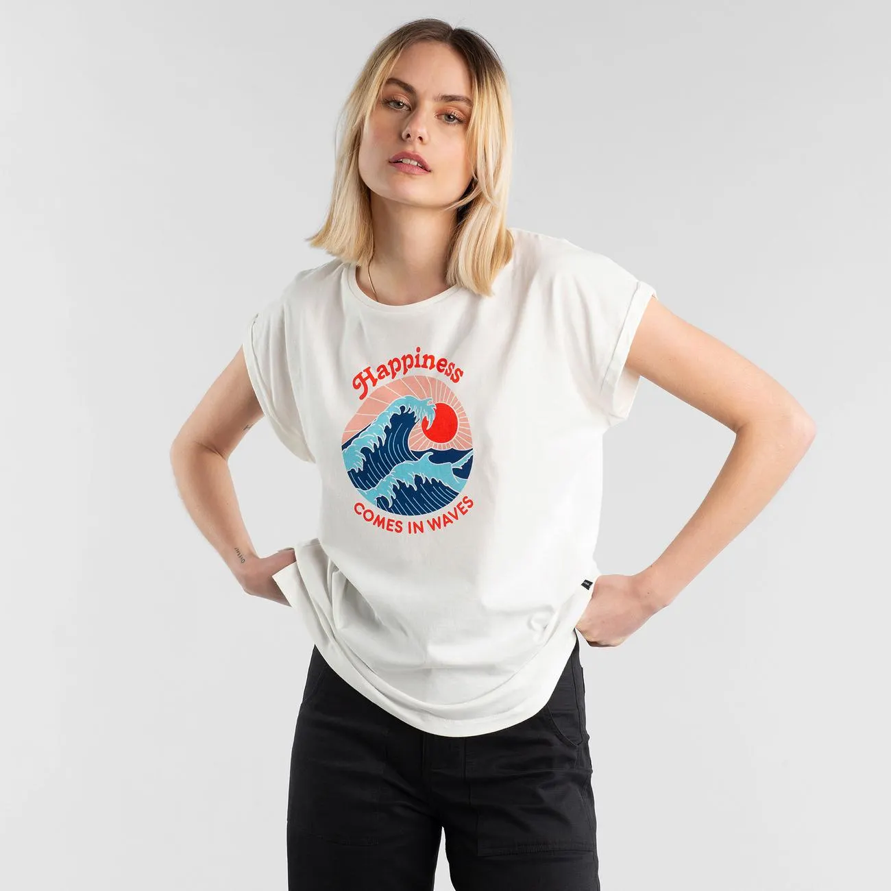 T-shirt Visby Happiness Off-White