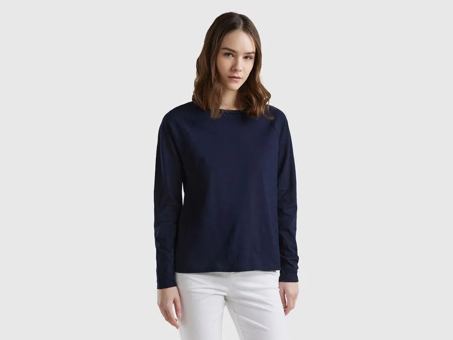 Langärmeliges T-Shirt aus leichter Baumwolle