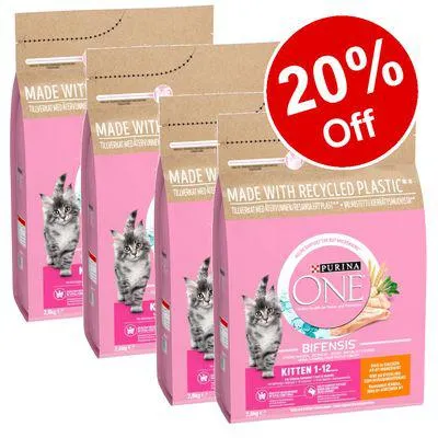 4 x 2.8kg/3kg Purina ONE Dry Cat Food - 20% Off!*