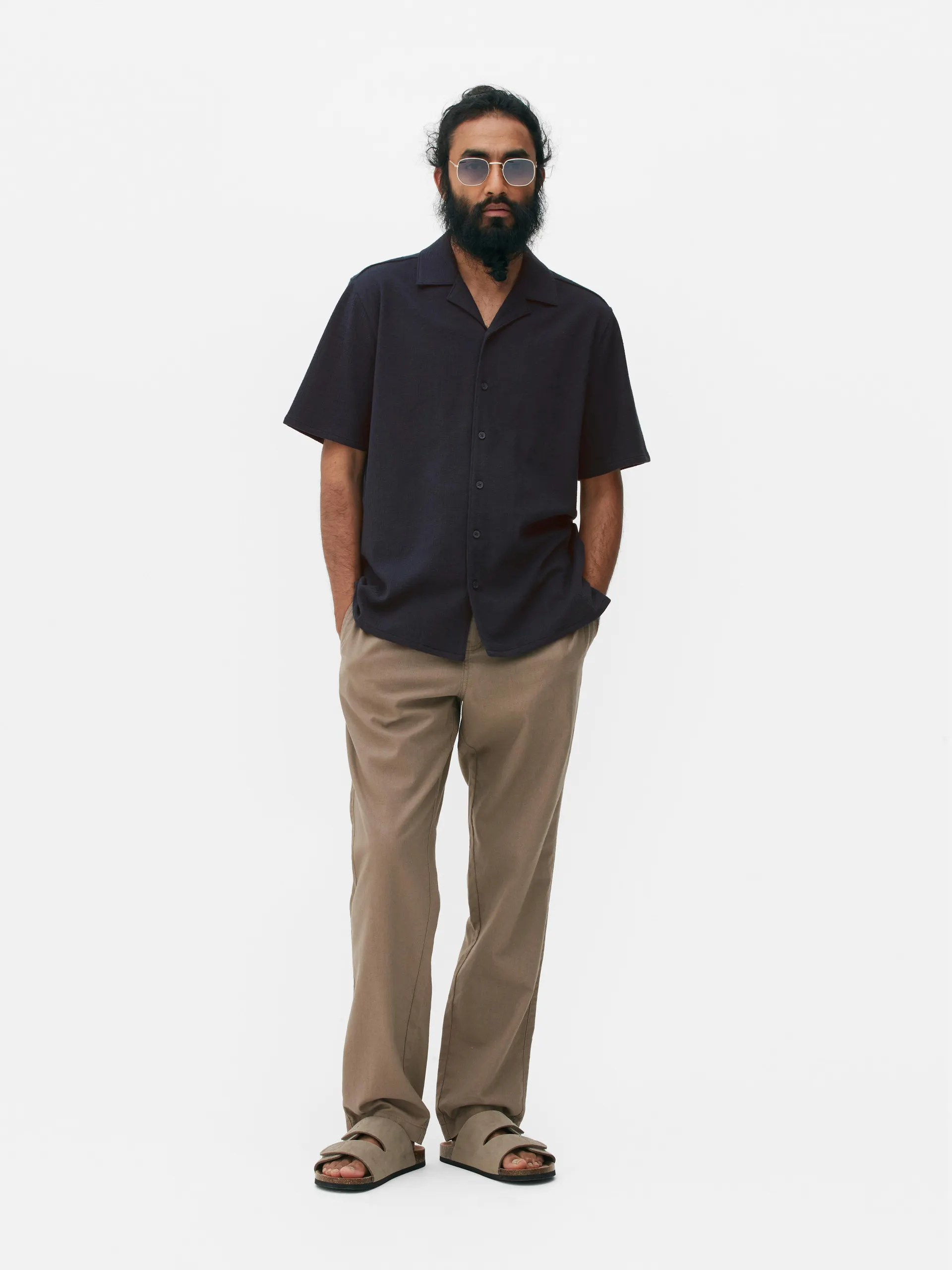 Camisa manga curta texturada