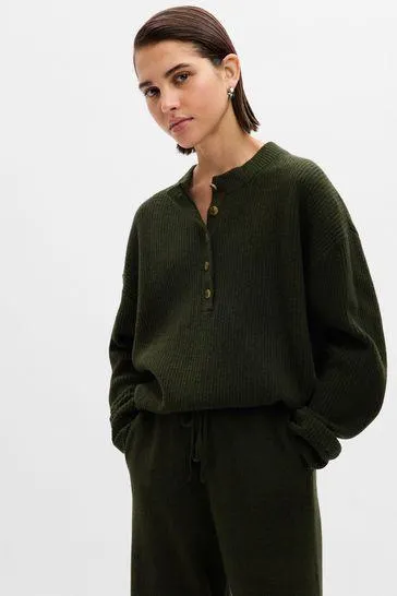 CashSoft Henley Long Sleeve Jumper