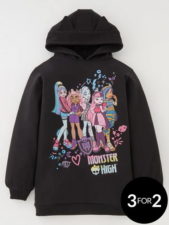Monster High Hood Detail Longline Hoodie