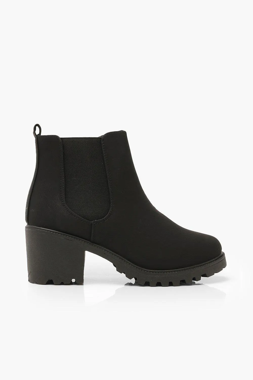 Wide Fit Chunky Elastic Chelsea Boots