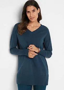 Longline V-Neck Jumper
