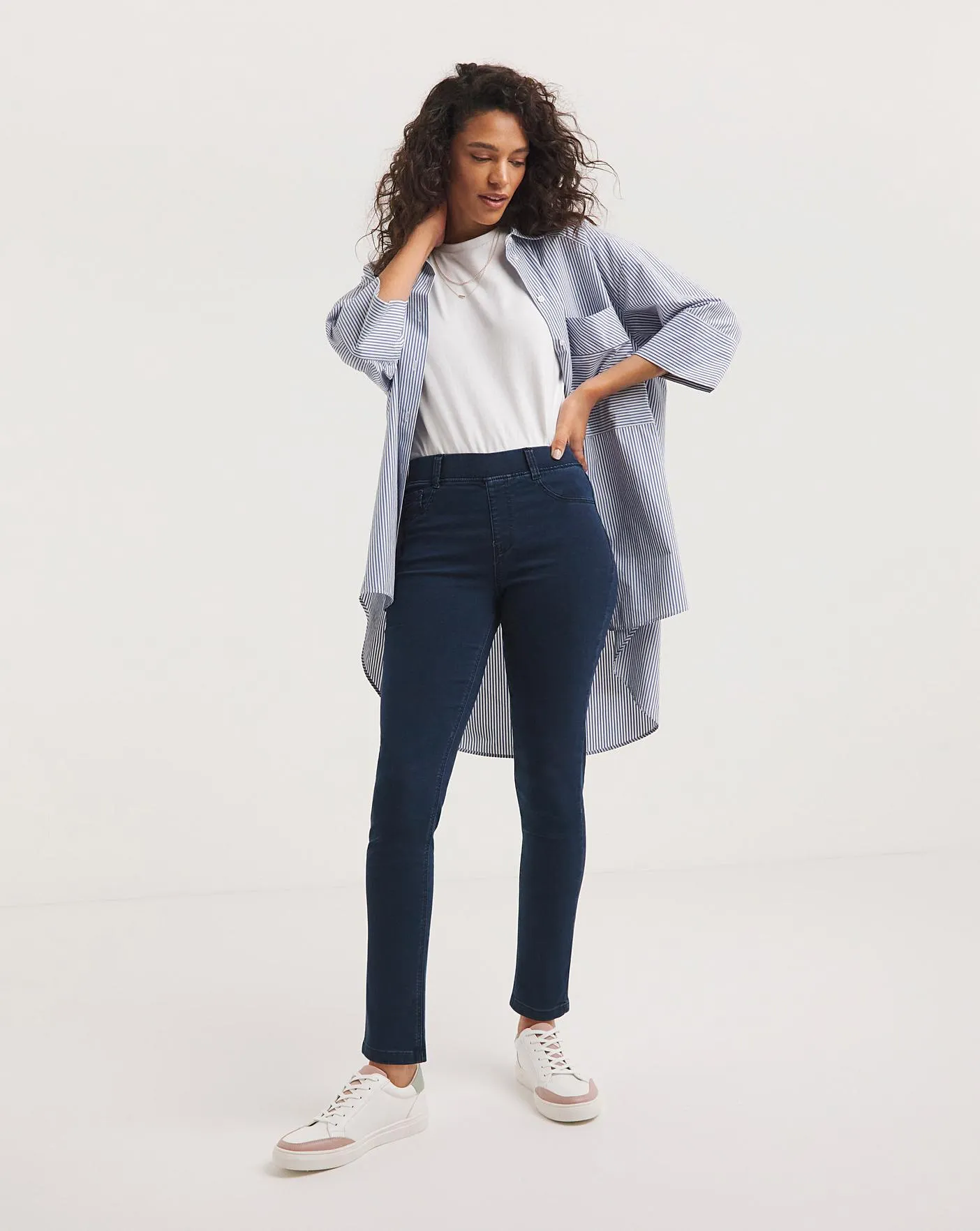 Bella Dark Indigo Pull On Slim Leg Jeggings