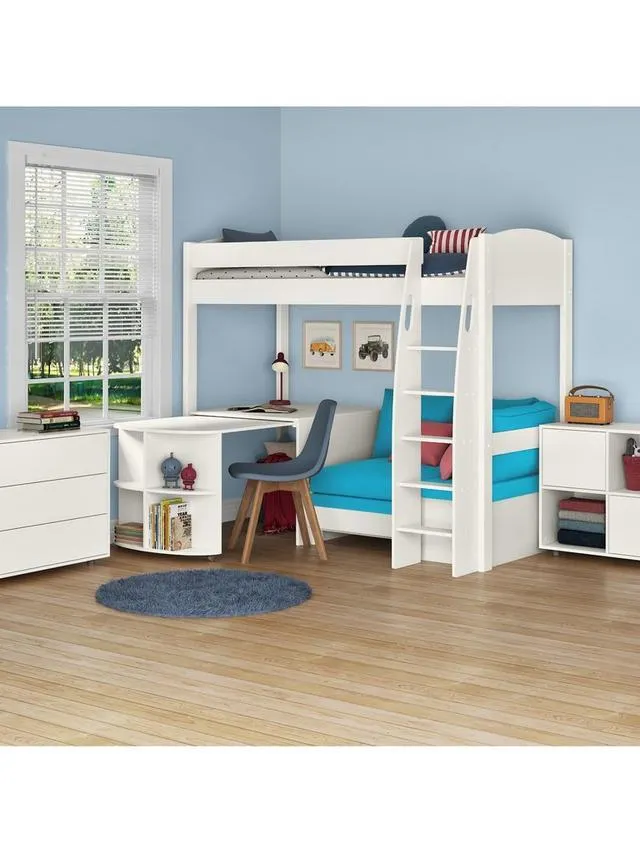 Uno S Plus High-Sleeper Bed with Pull-Out Desk and Chair Bed