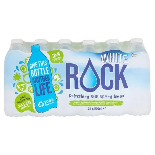 WHITE ROCK Refreshing Still Spring Water 24 x 500ml