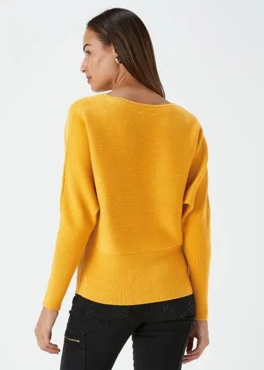 Et Vous Mustard Batwing Jumper - Size 14