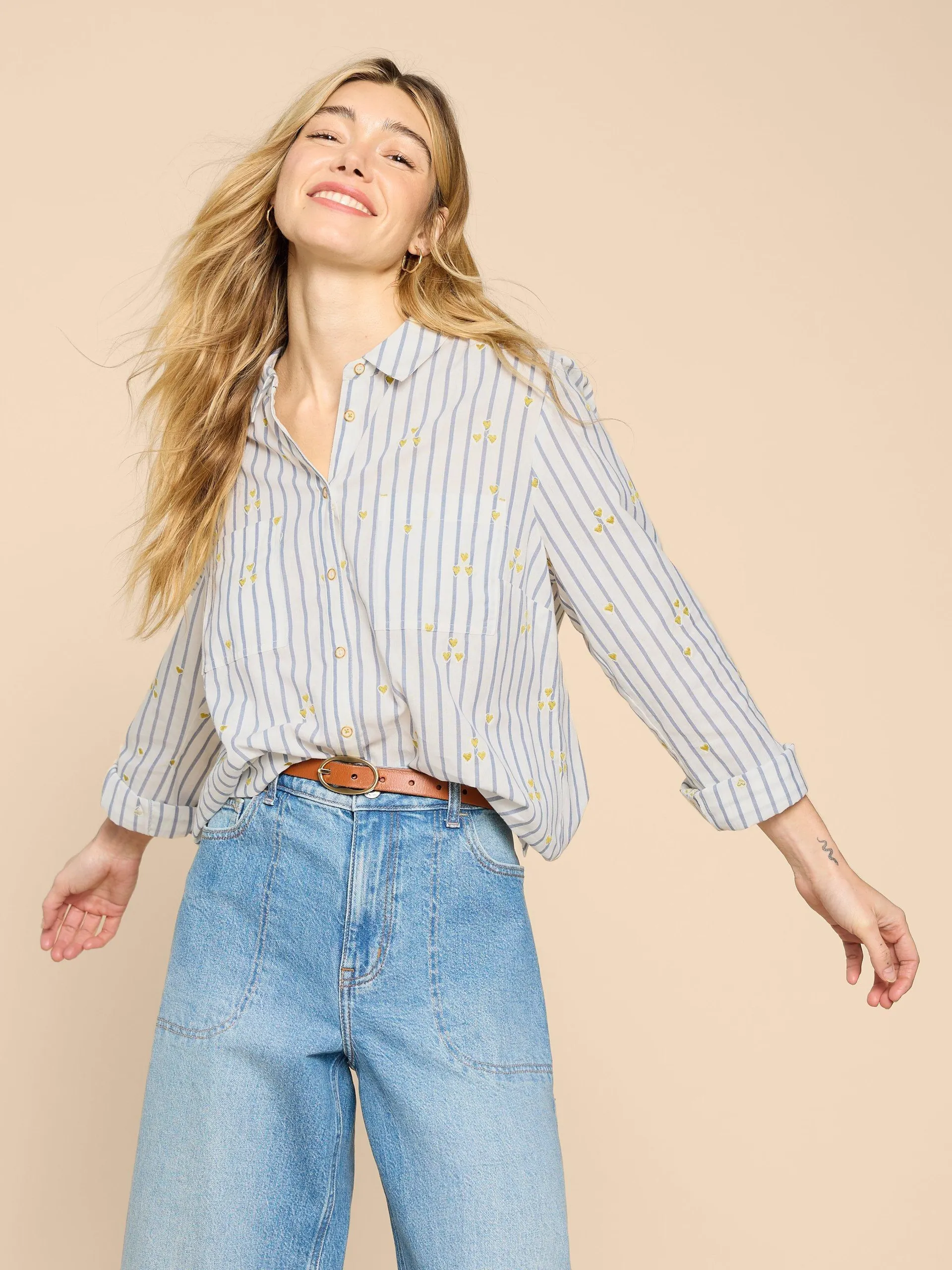 Sophie Heart Embroidered Shirt