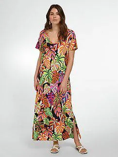 Jersey dress with short sleeves