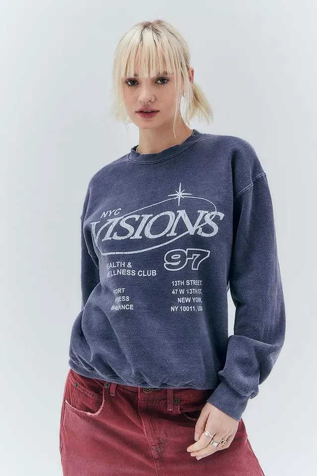 UO - Sweatshirt Visions bleu marine