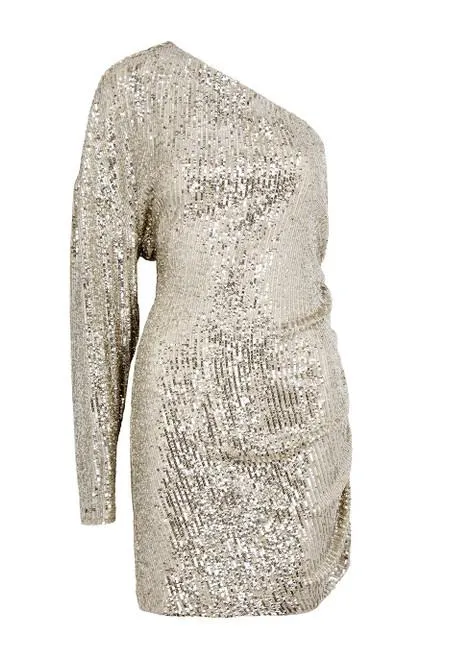 Alexandra one-shoulder sequin mini dress