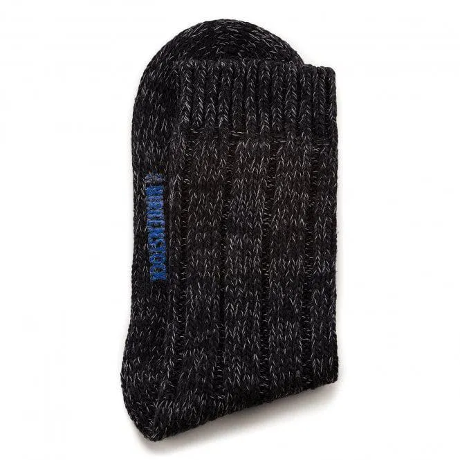 Birkenstock Cotton Twist Boot Socks, Black Melange