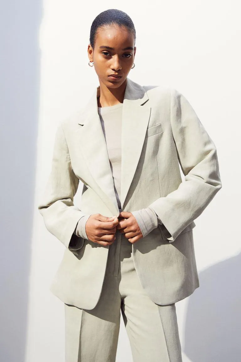 Oversized silk-blend jacket