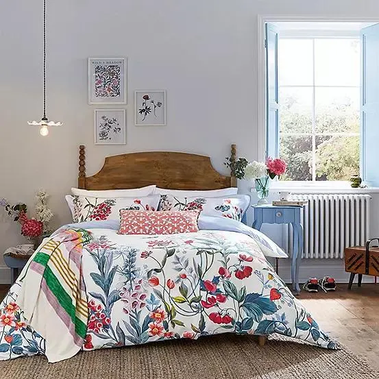 Joules Permaculture Border 100% Cotton 180 Thread Count Duvet Cover Set