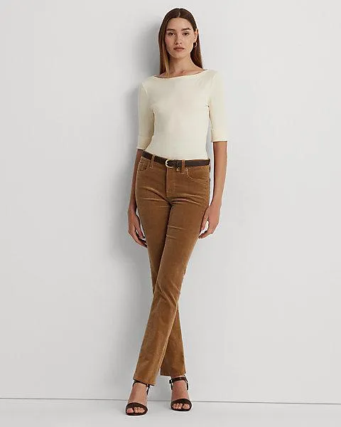 Stretch Cotton Boatneck Tee