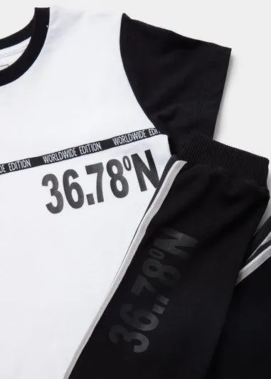 Boys Black & White T-Shirt & Jogger Set (4-12yrs) - Age 4 Years