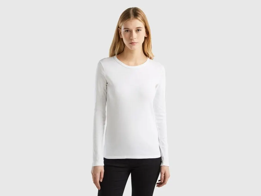 Long sleeve pure cotton t-shirt