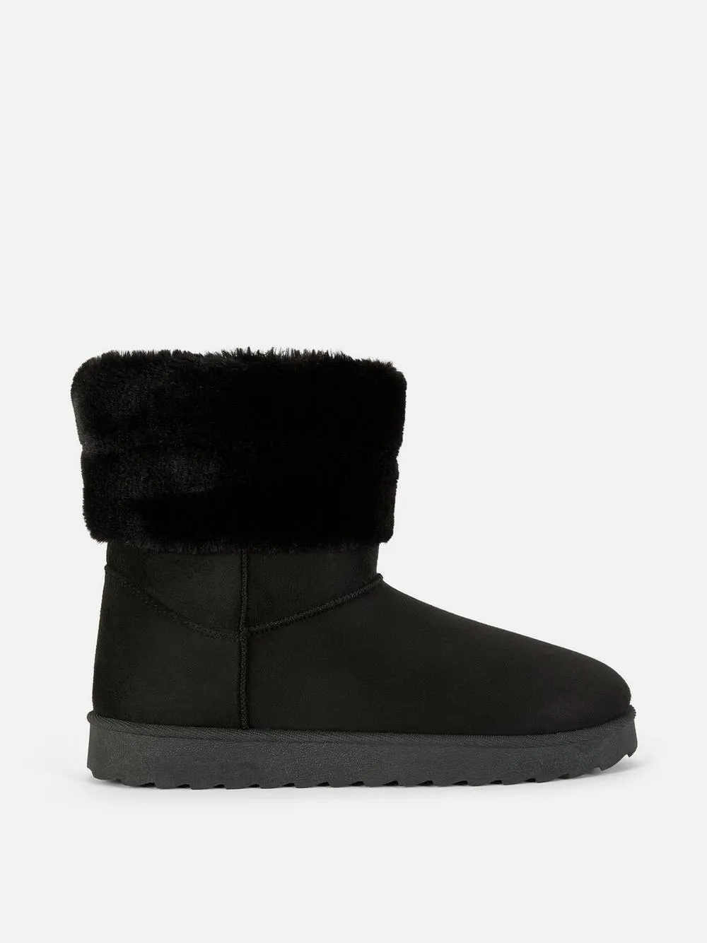 Faux Fur Trim Ankle Boots