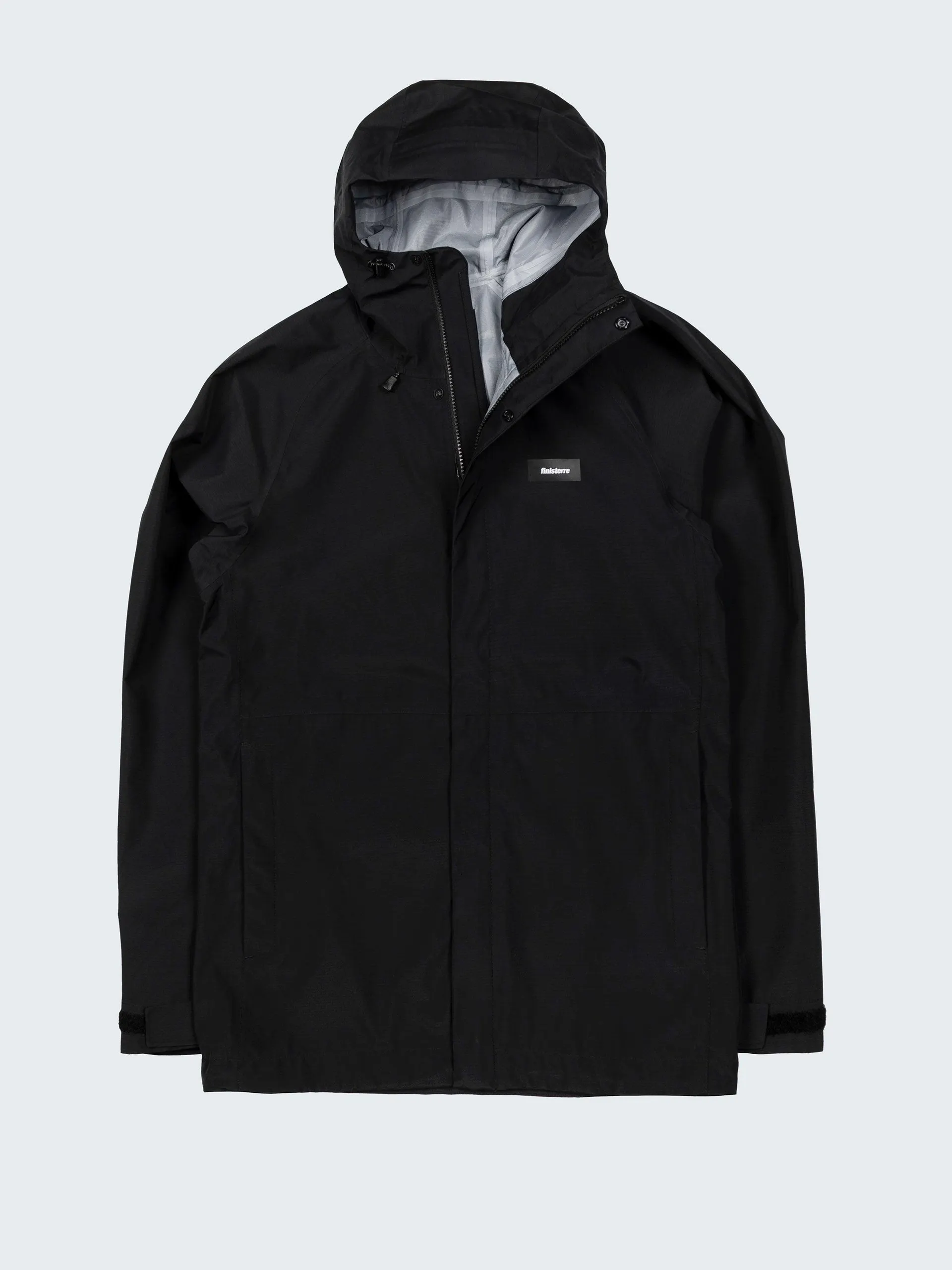 Recycled breathable waterproof jacket in black