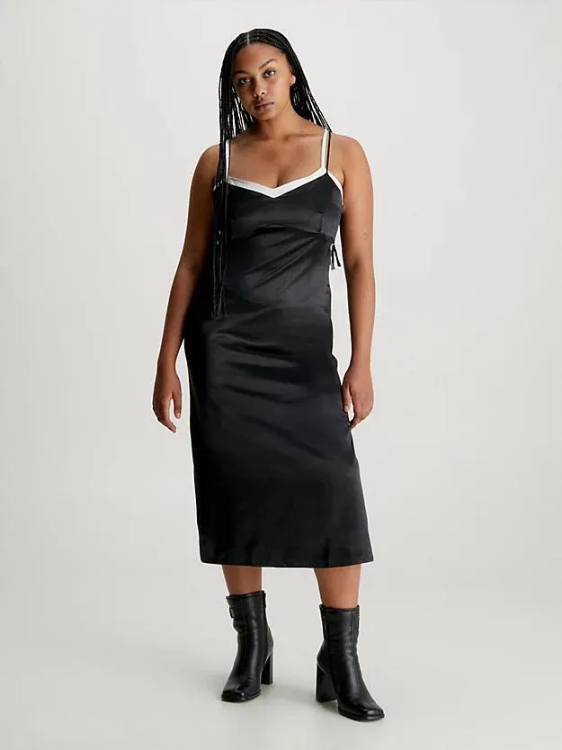 Satin Midi Slip Dress